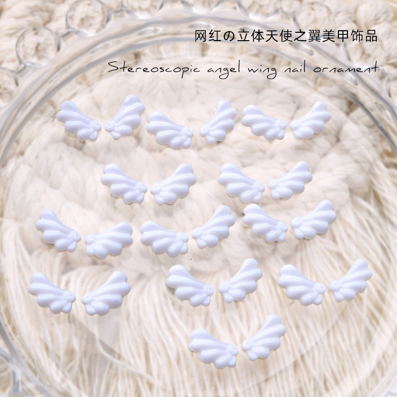 Nail Art Decorations White Cupid Angel Wings Nail Charm 3D Romantic Nail Art Sailor Girl Moon Decoration DIY Kawaii Ergonomic Accessories RightLeft 23