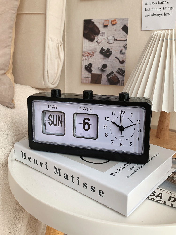 Wall Clocks Vintage Flip Clock Mechanical Alarm Clock Desktop Digital Clock with Calendar Clock Home Decor Vintage Home Decor 230718