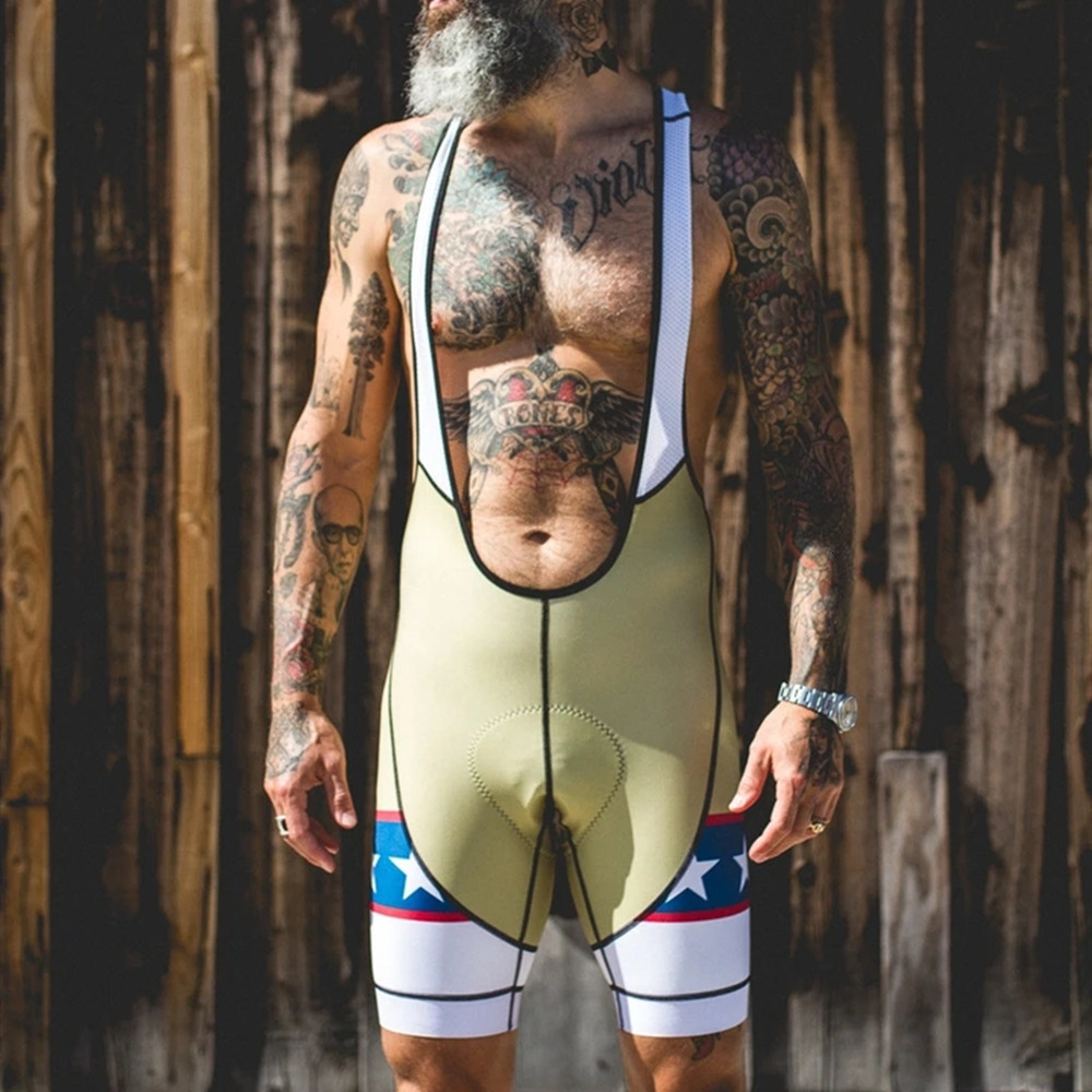 Cycling Bib Shorts USA Love The Pain Cycling Shorts Road MTB Knickers Men Bike Clothing Hombre Riding Pants Ropa Ciclismo Anti-Wear Bib Shorts Suit 23