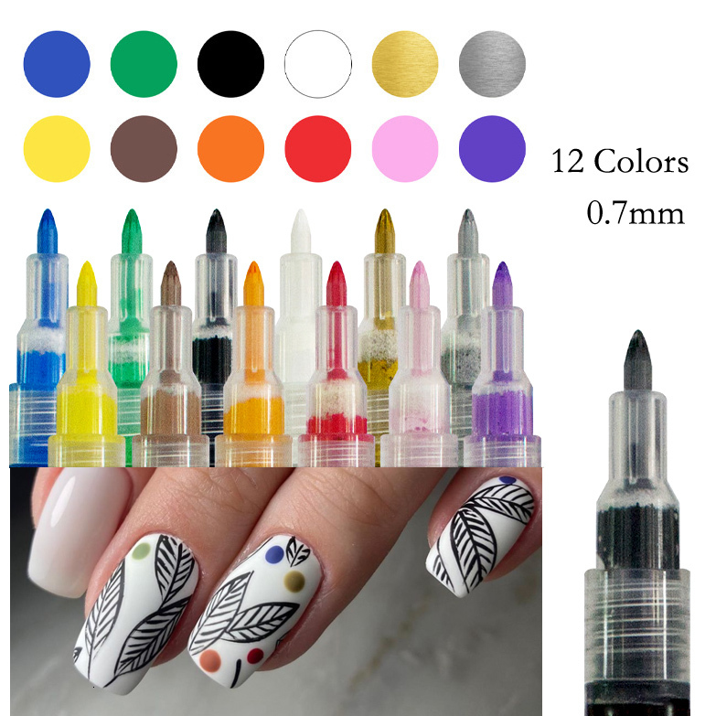 Nail Polish 2/4/6/12 piece nail art brush kit graffiti line nail brush flower abstract line detailed nail beauty tools 230718