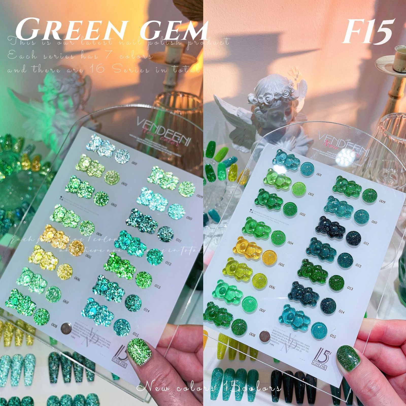 Nail Polish Green series neon reflection flash gel color laser gel nail polish semi permanent nail art flash gel 15 colors 230718