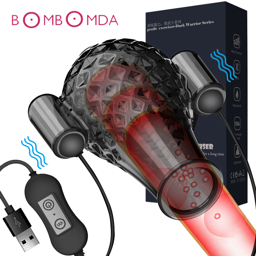 Masturbators Penis Trainer Ring 20 Speeds Glans vibrator Sex toy Mens masturbation Adult delayed implantation 230719
