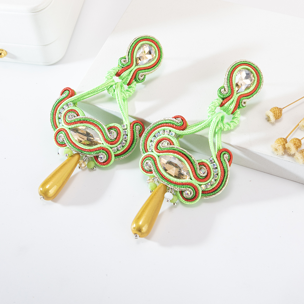 Dangle Chandelier KPacTa Vintage Soutache Handmade Sales earrings for women Dangle Charms Accessories Bohemian Soutache Fashion Jewelry 230718