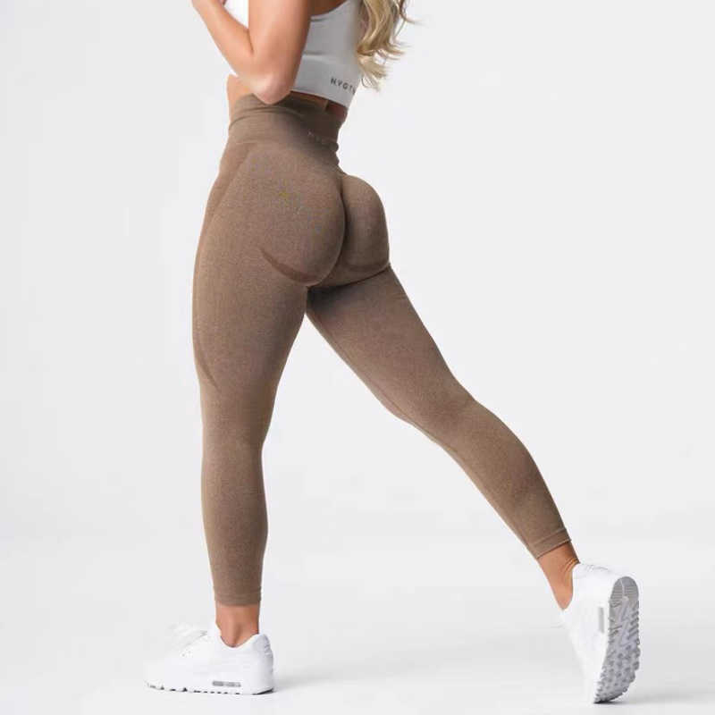 Yoga Outfit Solid Seamless Leggings Women Soft Workout Tights Fitness Pants High Waisted Gym Wear Lycra Spandex T230719