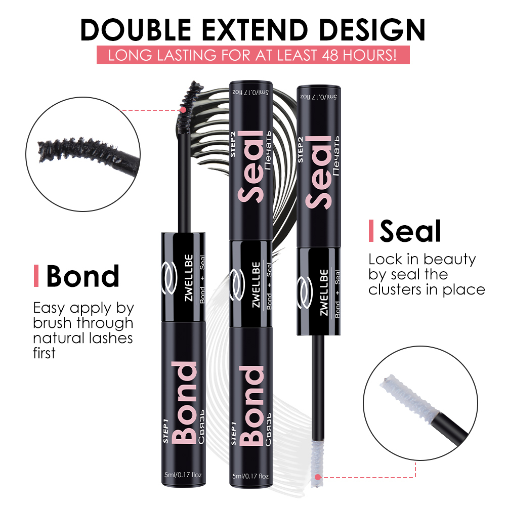 False Eyelashes Lash Bond and Seal Glue Mascara Wand for DIY Eyelash Extension Clusters with Applicator Removal Tool Tweezers Makeup 230718