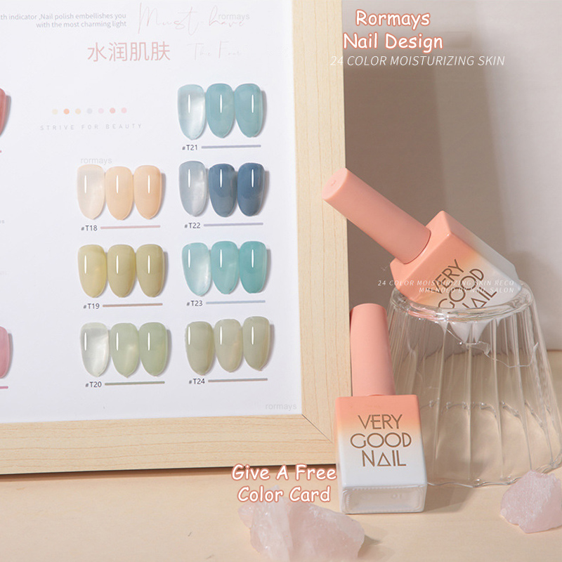 Rormays Gel Nail Polish 24 Color Suit Skin Nude Jelly Color UV LED Semi Permanent Light Therapy Varnish Gel Ice Penetration Nail Salon Art Factory Who