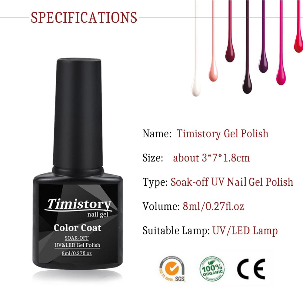 Nail Polish Timistory gel nail polish set 40/30/20/10 color semi permanent varnish 8ml bottom and top coating nail art gel nail polish 230718