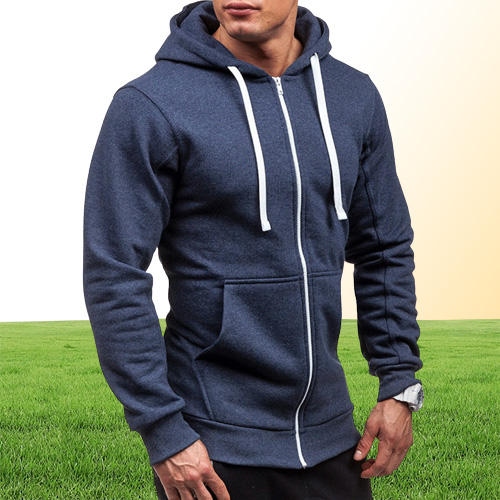 Spring Fall Male Cardigan Full Zip Hoodie Long Sleeve Hooded Sweatshirt Tech Fleece Plus Size Coat Jacket Warm Jumper Outwear