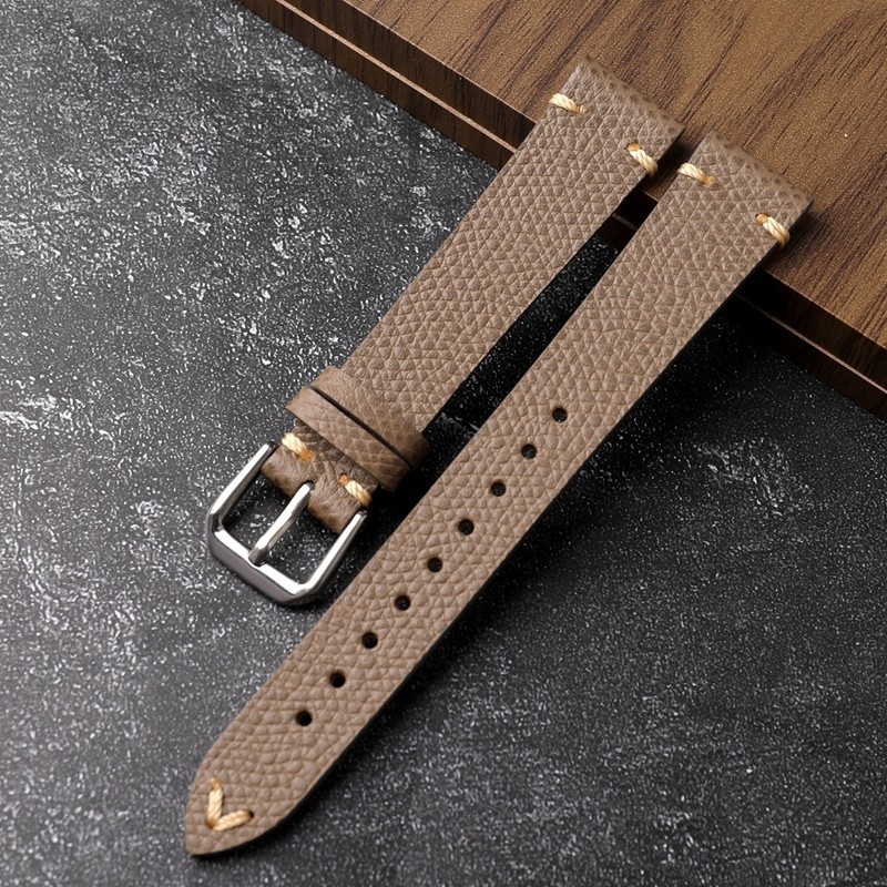 Watch Bands Handmade Leather Watchband 18 17MM Buckle 14MM Palm Grain First Layer Cowhide Strap Soft Vintage Style Men's Watch Bracelet 230718