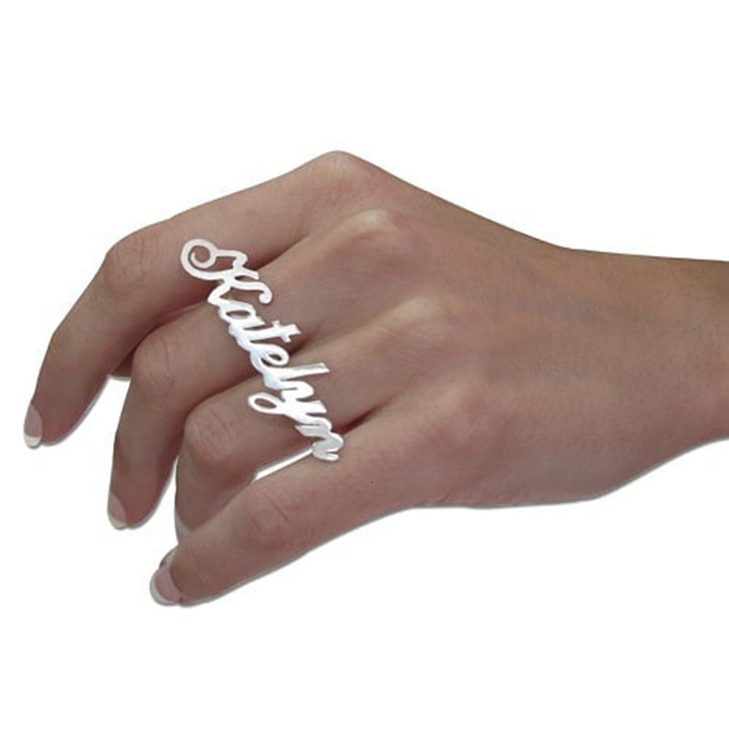 Band Rings Fashionable Stainless Steel Personalized Double Ring Name Ring Custom Font Name Custom Carved Jewelry 230718