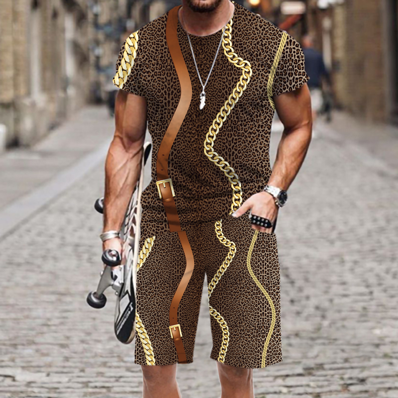 Mens Tracksuits Short sleeved mens summer Oufi Tshirt street Sweatshirt twopiece beach Oneck hiphop Harajuku fashion 230718