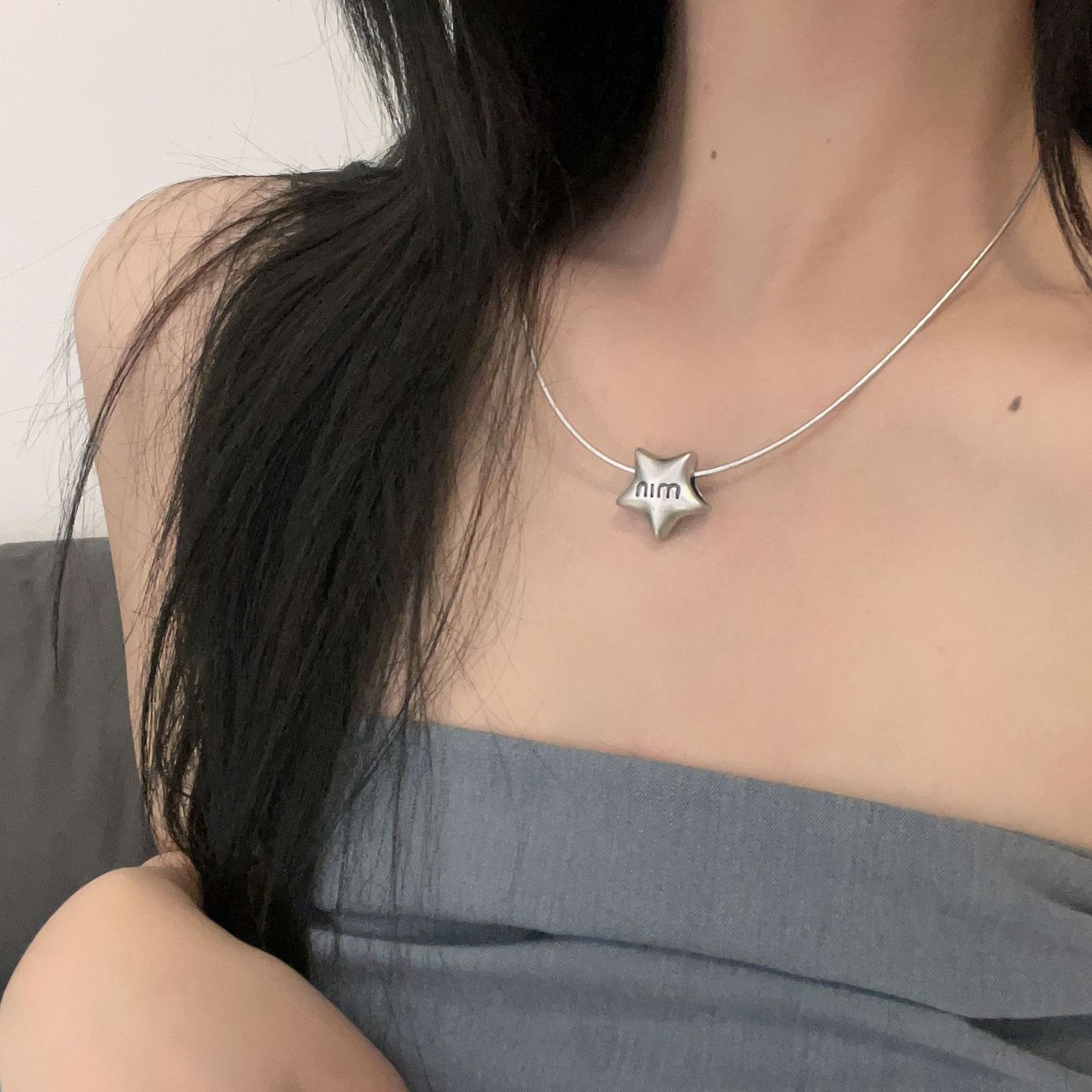 Pendant Necklaces Necklace For Women Y2k Accessories Moon Pendant Necklaces Subculture Choker Punk Artificial Leather Jewelry Necklaces For Womens 230