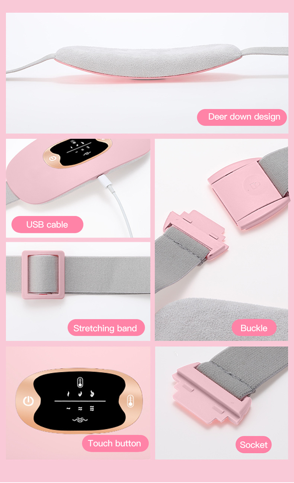 Other Massage Items Smart Warm Belt Menstrual Heating Pad Electric Waist Compress Body Massager Back Abdominal Colic Period Pain Relief 230718
