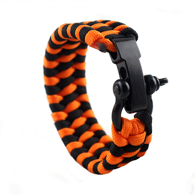 Classic Colorful Paracord Braided Bracelet Stainless Steel Buckle Bracelets for Lovers Gift