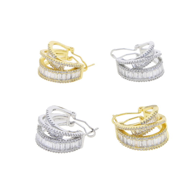 2024Big Round Hoop Zircon Earrings: Iced Out Bg Cubic Zirconia CZ Fashion Hip Hop Jewelry for Women