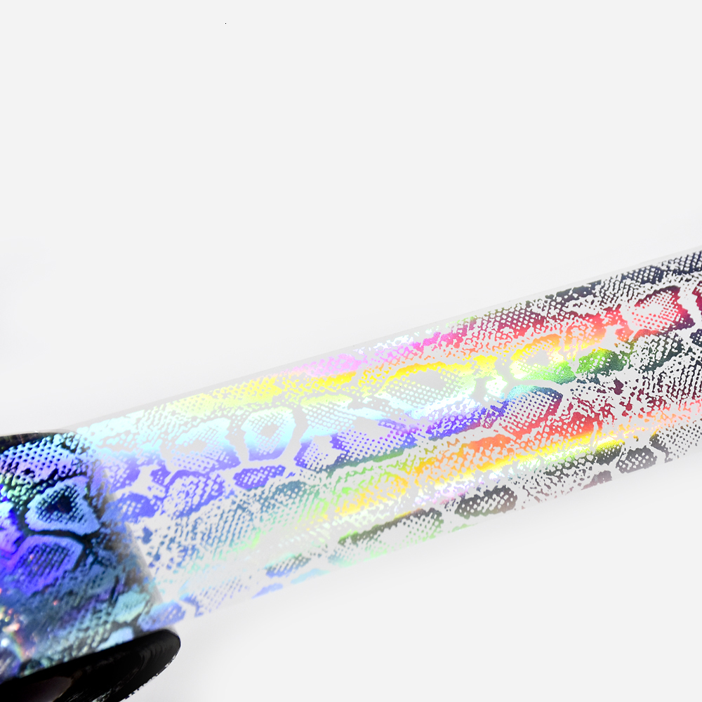 Stickers Decals 100 meter holographic snake foil slider animal printing nail foil sticker 230718