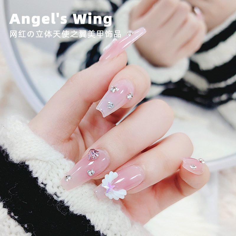 Nail Art Decorations White Cupid Angel Wings Nail Charm 3D Romantic Nail Art Sailor Girl Moon Decoration DIY Kawaii Ergonomic Accessories RightLeft 23