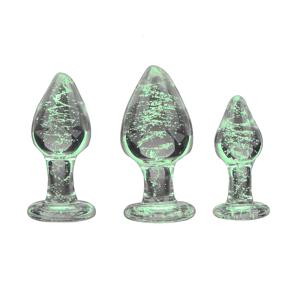 Adult Toys 2035mm luminous buttock plug glass anus bead suitable for female Dildo masturbation Sex toy adult male couple games sex products 230719