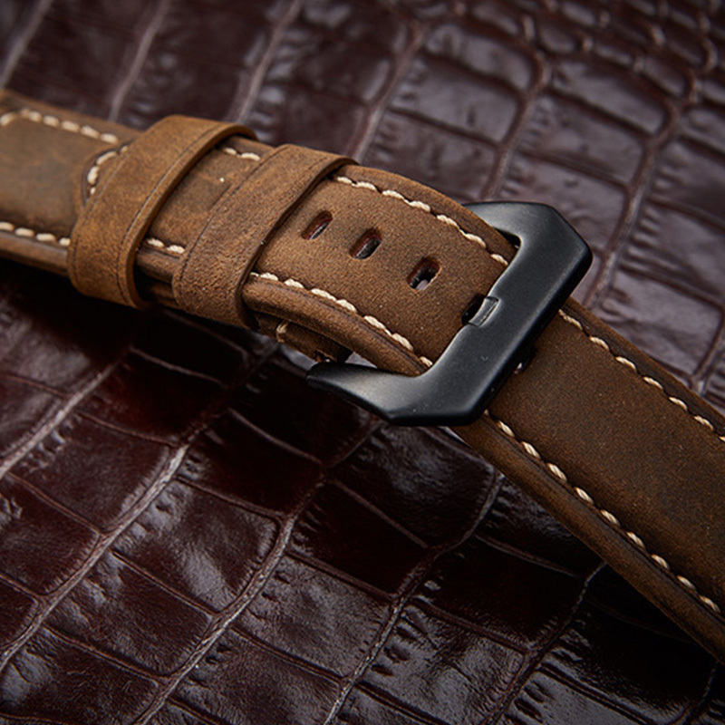Watch Bands 20mm 22mm 24mm 26mm Green brown Genuine Leather Bracelet man Watch Band for Panerai PAM111 441 cowhide Watchband Wrist Strap 230718