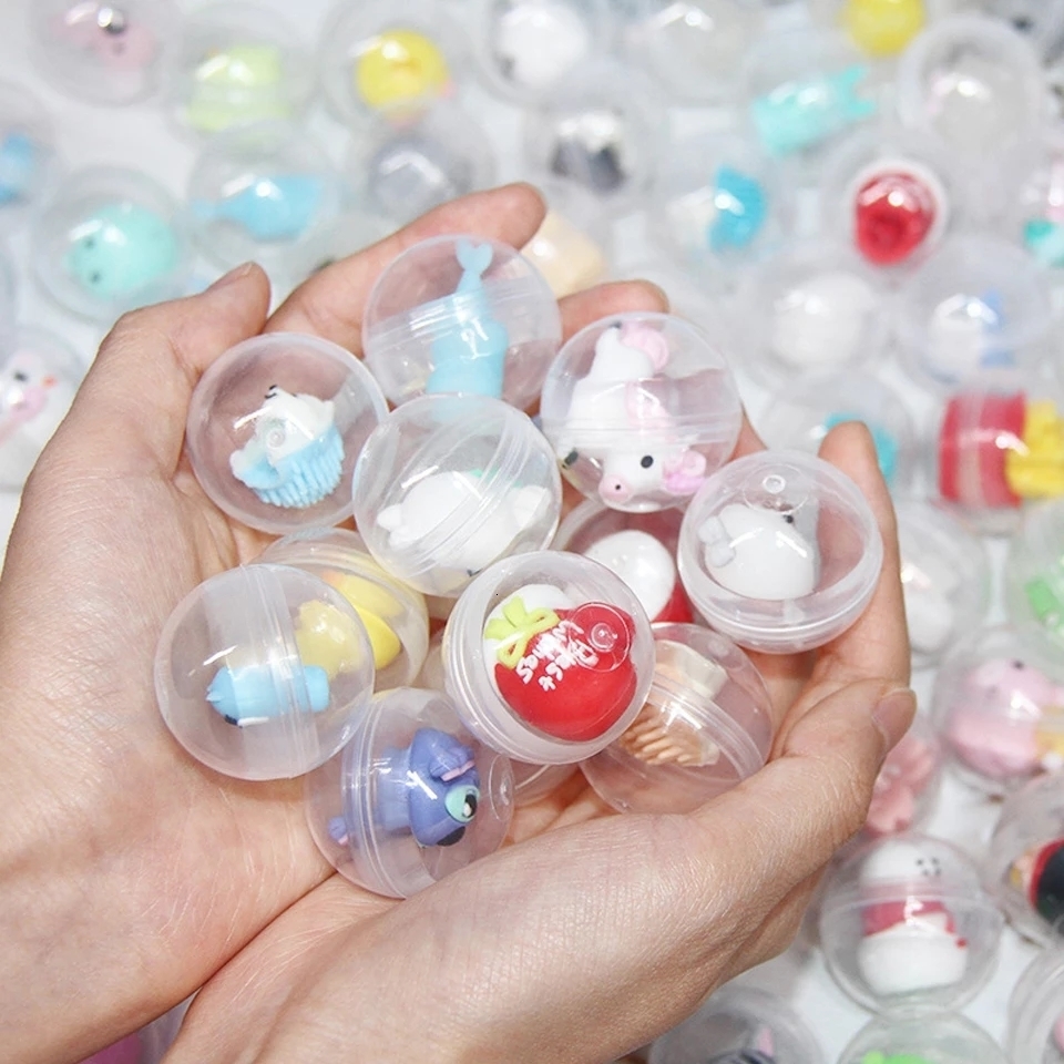 Party Balloons 100pcs 32MM Surprise Capsules Egg Toy Cartoon Mini Doll Model with Different Figure Toys Gashapon Balls Vending Machine Gifts 230719