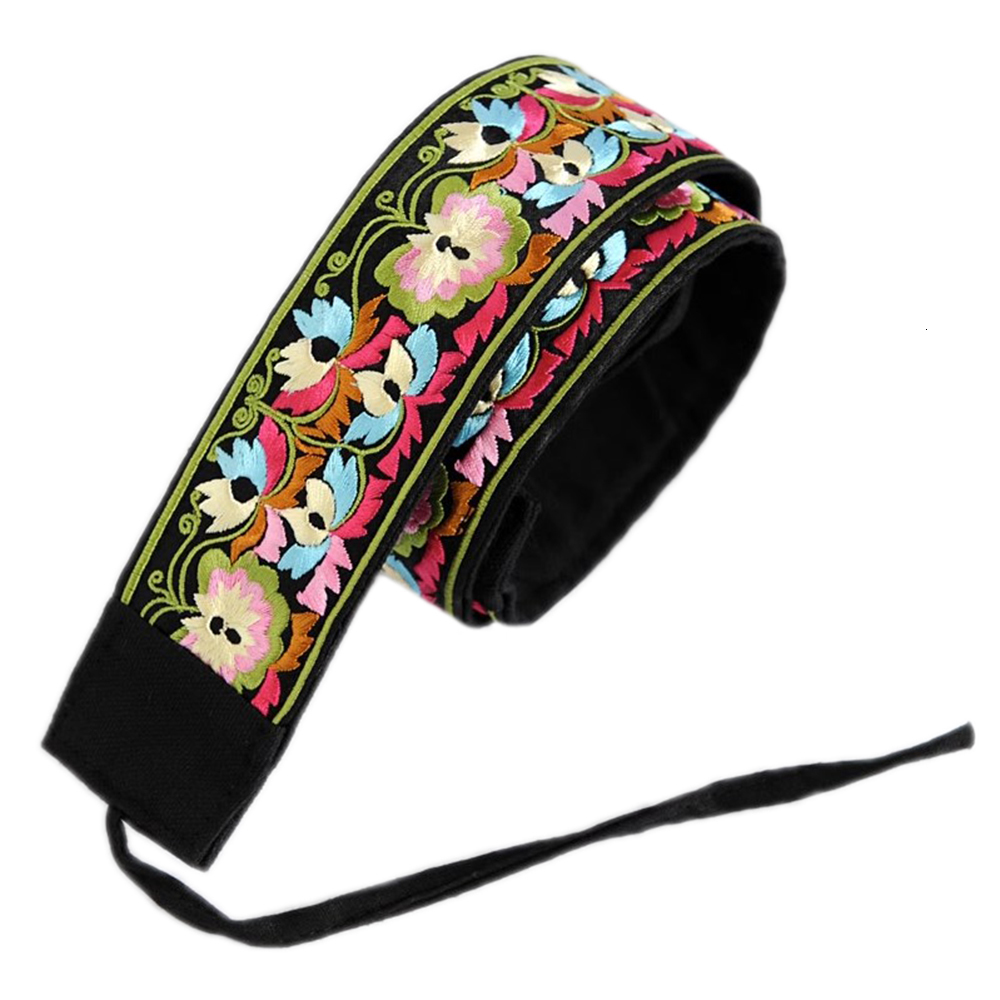 Neck Tie Traditional Floral Embroidered Belt Wrap Ethnic Waist for Shirt Dress 230718