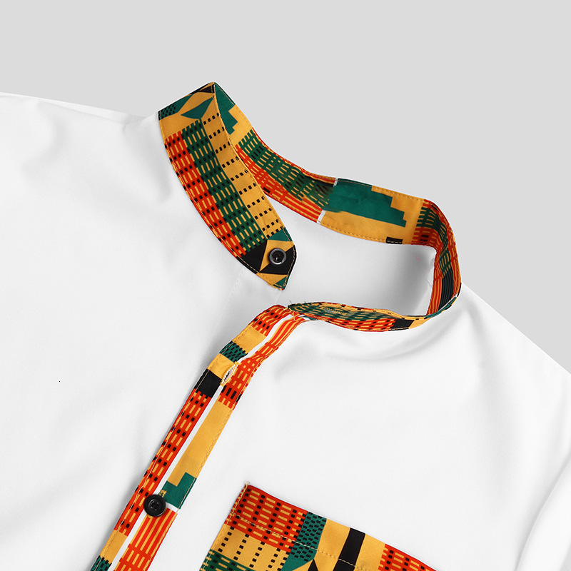 Mens Casual Shirts Flor short sleeved ethnic retro printed shirt loose single chest street clothing African top 230718