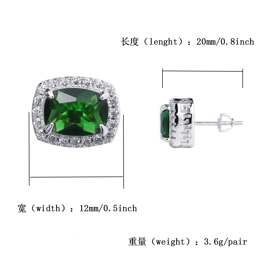 Stud TOPGRILLZ Multicolor Iced Out Bling Stud Earring Micro Pave Cubic Zircon Stones Square Earrings Hip Hop Jewelry For Gifts Party 230718