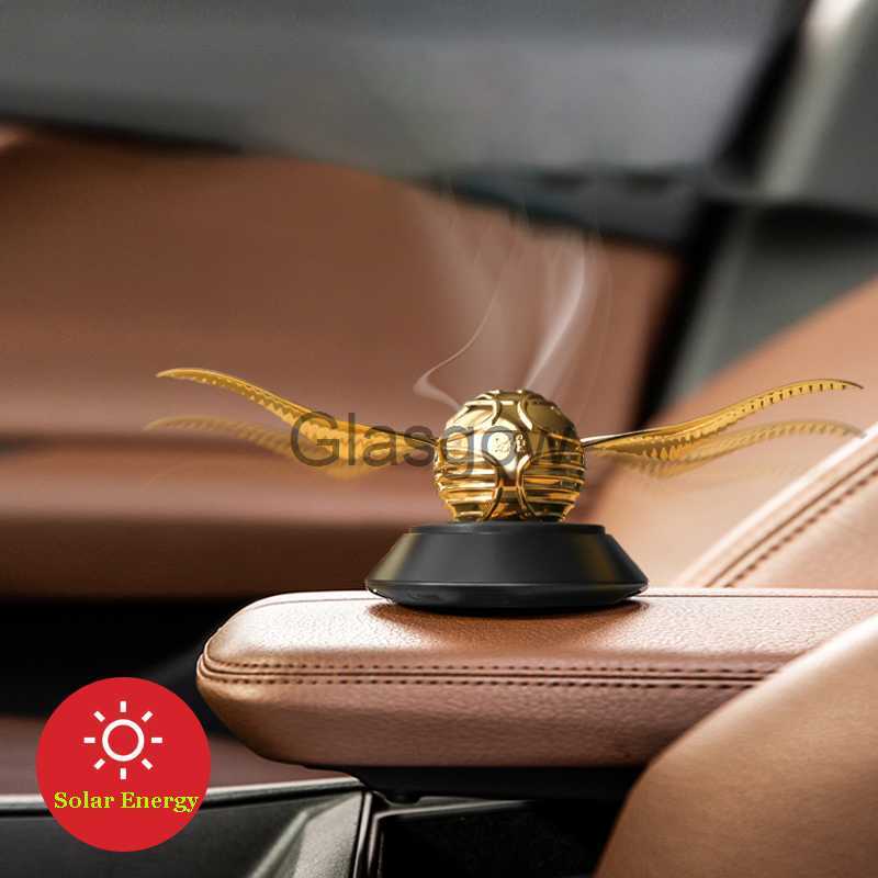 Interior Decorations Solar Angel Wing Gold Color Snitch Ball Car Dashboard Ornament Air Freshener Auto Accessories Toy Figurine Interior Decorations x