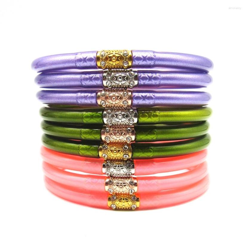 Bangle 19 Colors Tibetan Girl Bracelet Thailand Mantra Jelly Friendship For Women