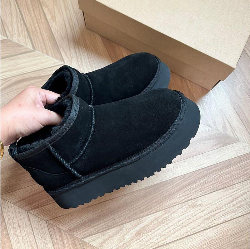 Australia Snow Boots Designer Womens Mini Boot Platform Thick Bottom Ankle Warm Fur Booties Australian Fluffy Fuzz Mule Tazz Slippers