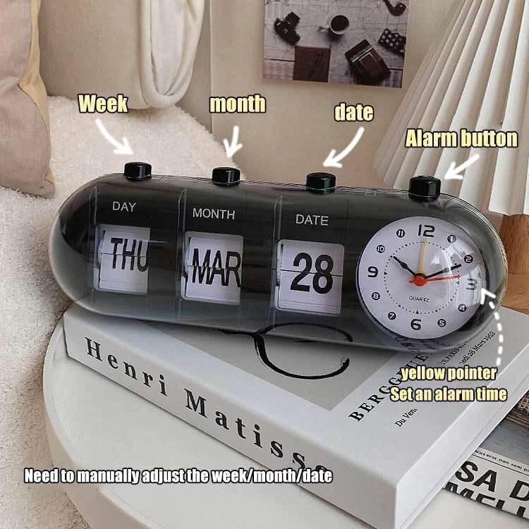 Wall Clocks Vintage Flip Clock Mechanical Alarm Clock Desktop Digital Clock with Calendar Clock Home Decor Vintage Home Decor 230718