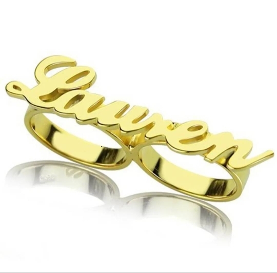 Band Rings Fashionable Stainless Steel Personalized Double Ring Name Ring Custom Font Name Custom Carved Jewelry 230718