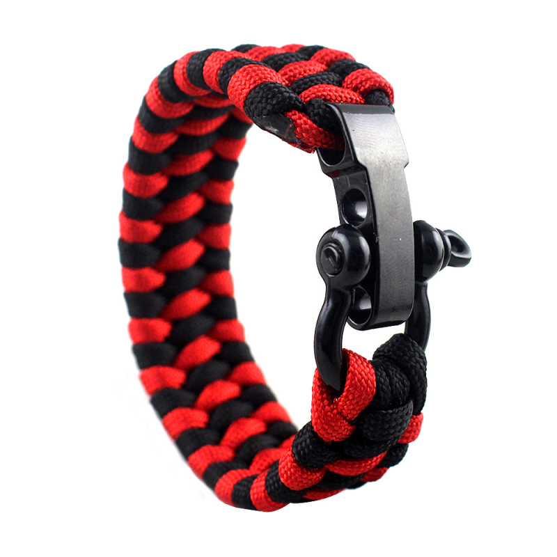 Classic Colorful Paracord Braided Bracelet Stainless Steel Buckle Bracelets for Lovers Gift