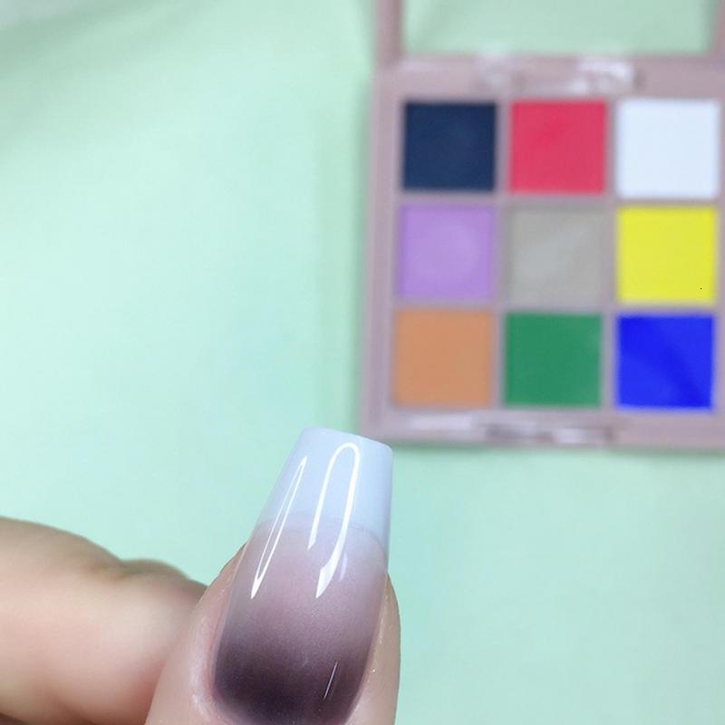 Nail Glitter Nail Powder Palette 9 Color Nail Gradual Shining Pigment Set Chromium Powder Holographic Aurora Powder 230718