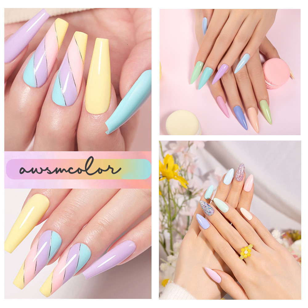 Nail Polish AwsmColor Pastel gel nail polish spring/summer gel nail polish Soak Off gel polishing set nail art gifts for nail lamps 230718
