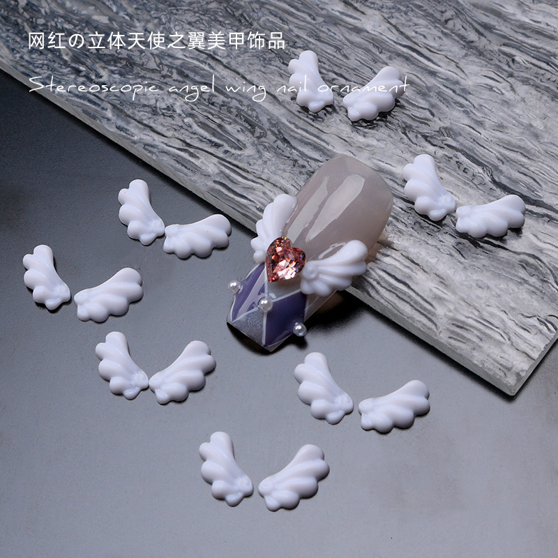 Nail Art Decorations White Cupid Angel Wings Nail Charm 3D Romantic Nail Art Sailor Girl Moon Decoration DIY Kawaii Ergonomic Accessories RightLeft 23
