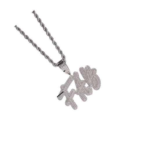 AZ Custom Name Letters Necklaces Mens Fashion Hip Hop Jewelry Iced Out Gold Initial Letter Pendant Necklace
