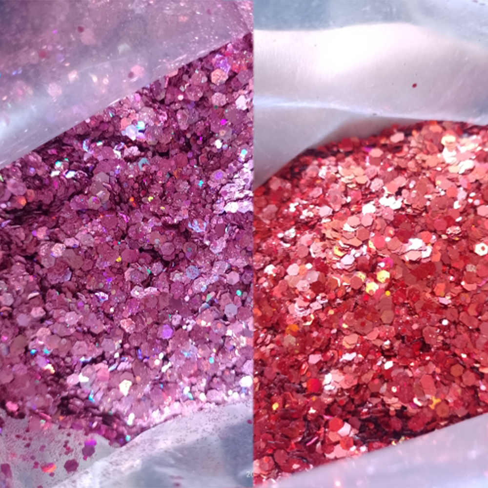 Nail Glitter 1KG holographic nail glitter 1000G mixed hexagonal glitter powder bulk fine-grained holographic glitter DIY nail decoration * Y 230718