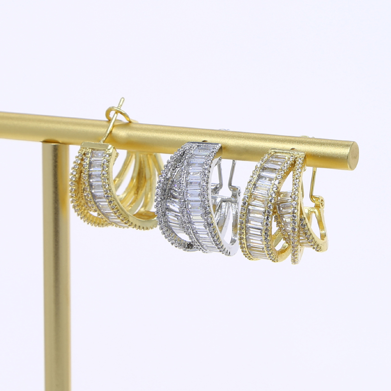 2024Big Round Hoop Zircon Earrings: Iced Out Bg Cubic Zirconia CZ Fashion Hip Hop Jewelry for Women