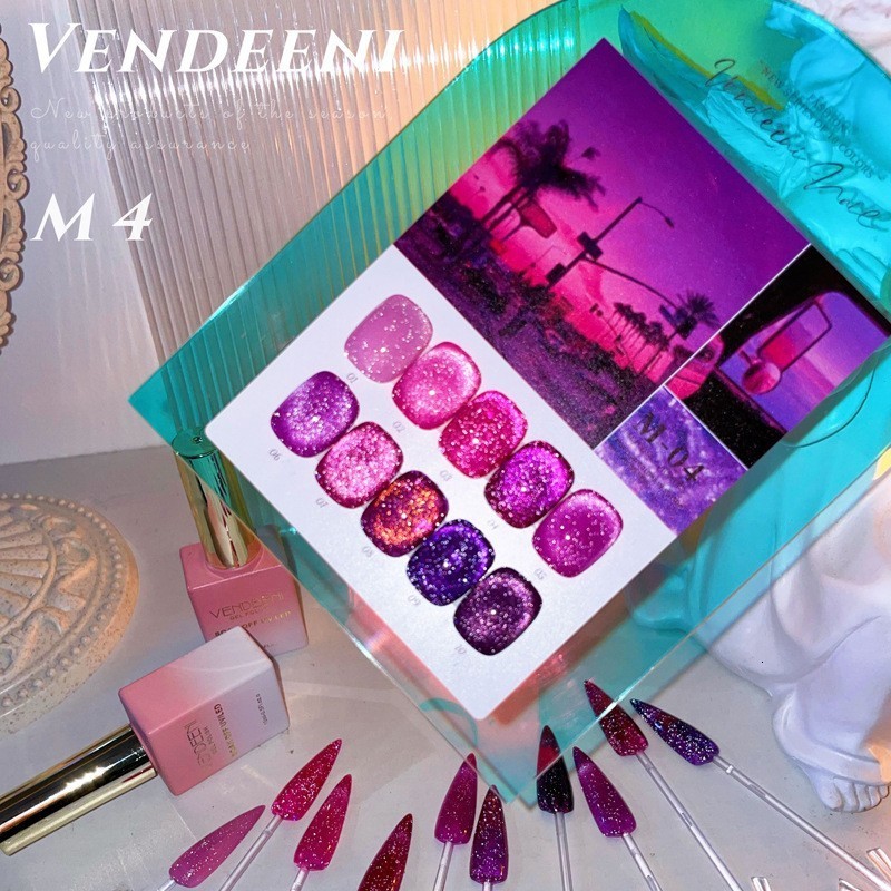 Nail Polish Rose red series cat's eye magnetic nail gel polishing diamond semi permanent varnish mixed with UV acid nail art soap gel 230718
