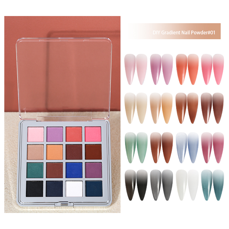 Nail Glitter Mocmaki DIY Gradient Nail Powder 12 Color Sparkling Pigment Ombre Nail Art Powder for Ergonomic Decorative Products 230718