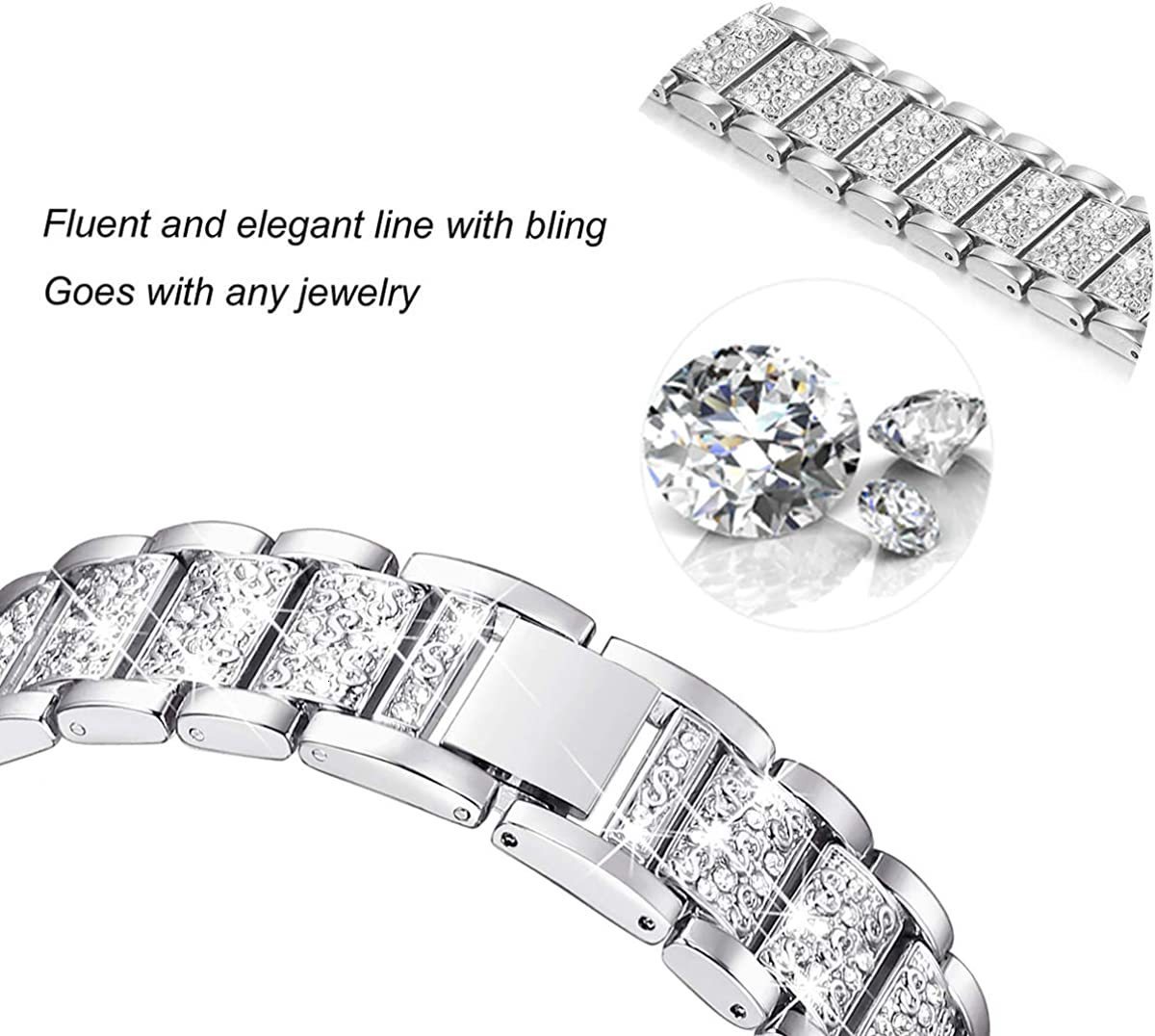 Watch Bands Metal Strap For Amazfit GTS 4 Mini Smart Watch Diamond Wristband For Amazfit GTS 3 2 Watch Band For Amazfit Bip 3 Pro Bracelets 230718