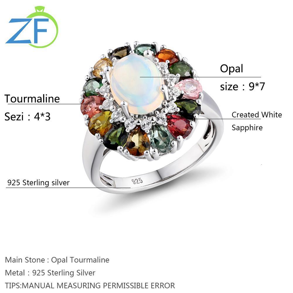 Wedding Rings GZ ZONGFA 925 Sterling Silver Natural Opal Wedding Rings for Women 3.5 Carats Colourful Tourmaline Gemstone Custom Fine Jewelry 230718