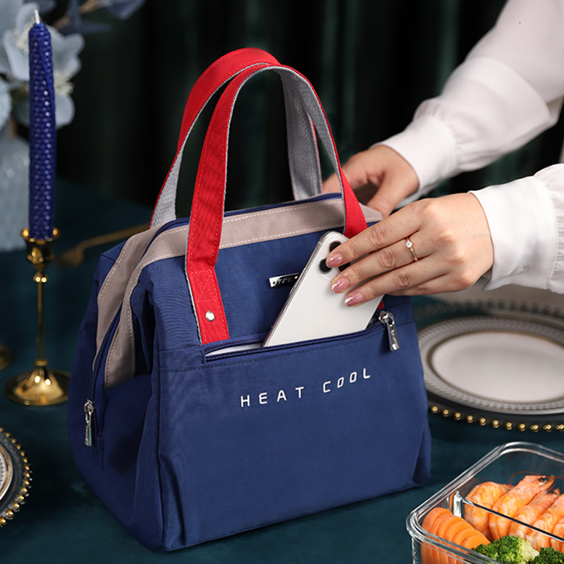 Ice Packs/Isothermic Bags Large Lunch Bag Women Waterproof Concise Convenient Fresh Cooler Bags Thermal Breakfast Food Box Portable Picnic Travel WY28