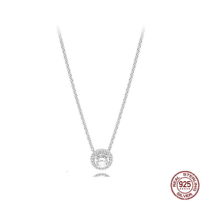 Strands Strings Exquisite Heart shaped Pendant Necklace 925 Sterling Silver Round Pendant Necklace fits DIY Jewelry Gifts to Friends 230718