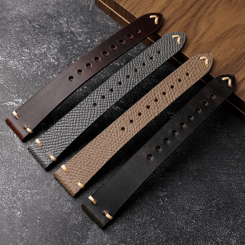 Watch Bands Handmade Leather Watchband 18 17MM Buckle 14MM Palm Grain First Layer Cowhide Strap Soft Vintage Style Men's Watch Bracelet 230718