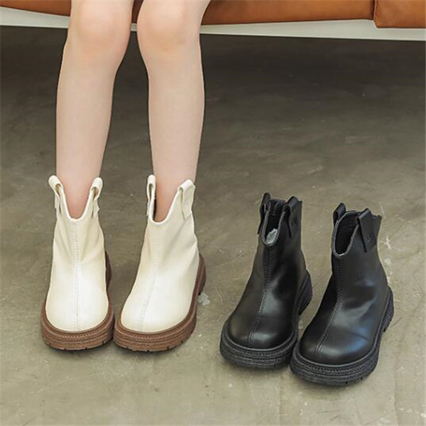Children Martin Boots Fashion Kids Baby Leather Shoes Spring Autumn Toddler Boys Girls Zipper Ankle Boot Outdoor Sneakers