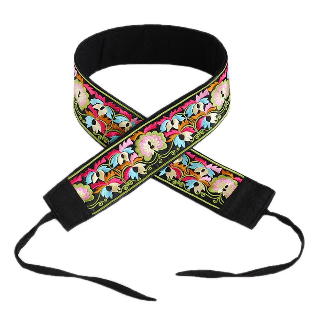 Neck Tie Traditional Floral Embroidered Belt Wrap Ethnic Waist for Shirt Dress 230718