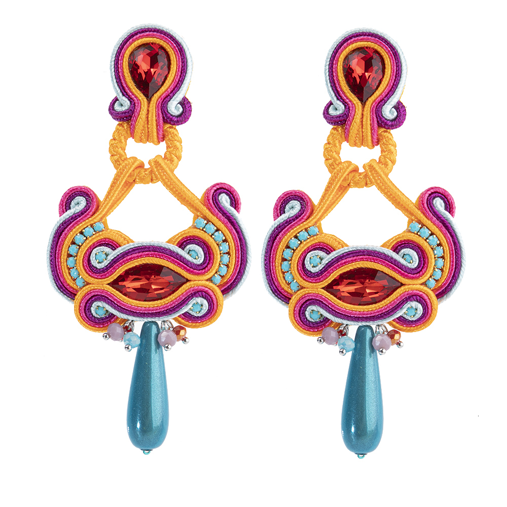 Dangle Chandelier KPacTa Vintage Soutache Handmade Sales earrings for women Dangle Charms Accessories Bohemian Soutache Fashion Jewelry 230718