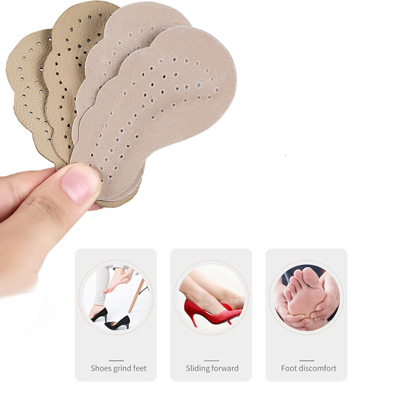 Shoe Parts Accessories 4 Pairs Premium Leather NonSlip Sticker For Sandals High Heel SelfAdhensive Forefoot Patch Cushion Women Insole Insert Pad 2307